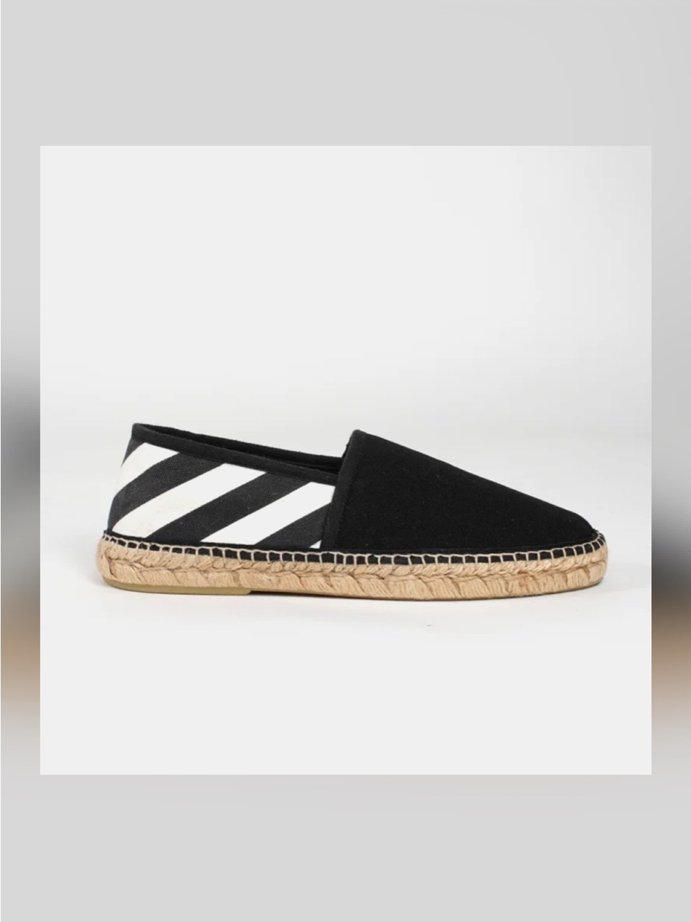OFF-WHITE Black & White Striped Espadrille Women’s Size 37 New Never Worn No Box